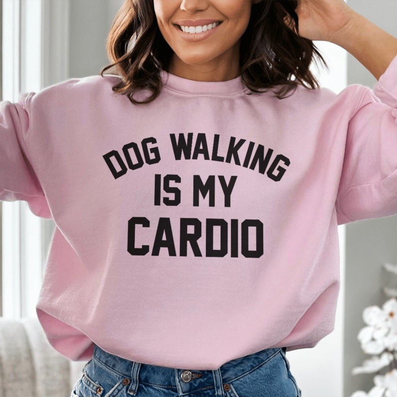 Dog Walking Is My Cardio Sweatshirt Sport Grey S