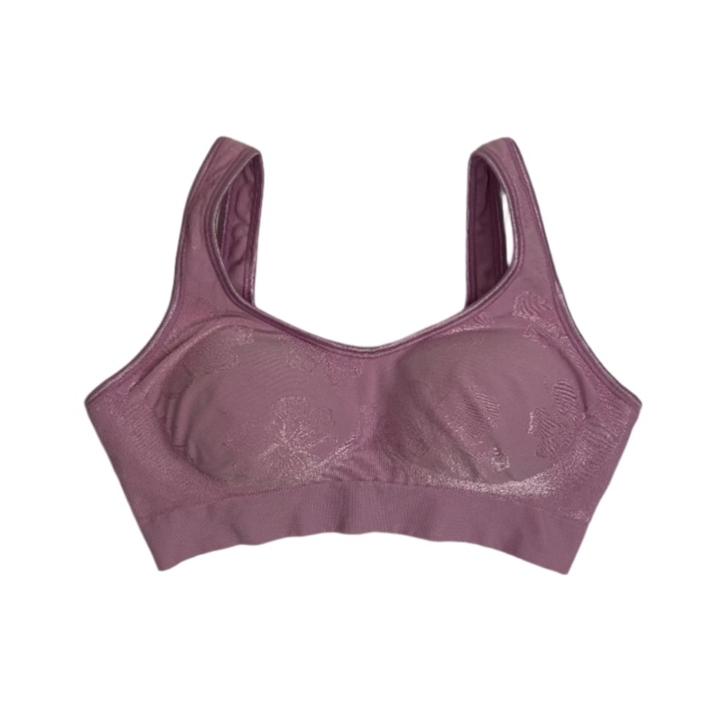 Lilac Floral Wireless Sports Bra – Small