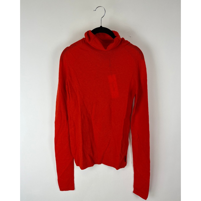 Orange Long Sleeve Turtle Neck Top – Small
