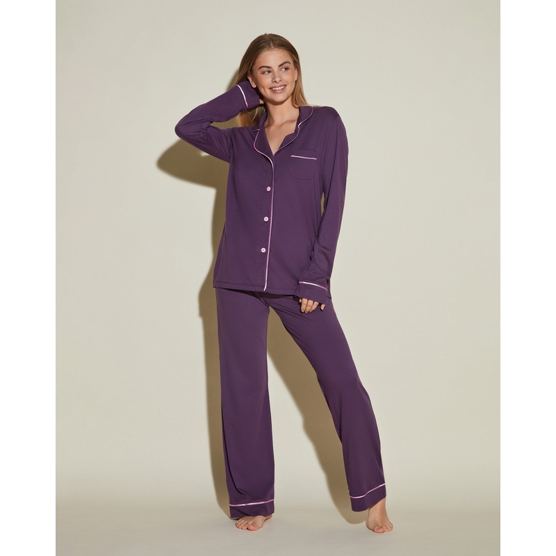 Pigiama Con Top A Maniche Lunghe E Pantaloni Zaadi Purple/Neela Flower XS