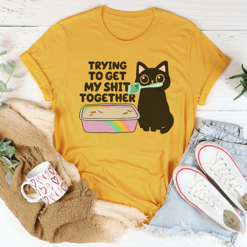 Trying To Get My S-it Together Tee Black Heather S