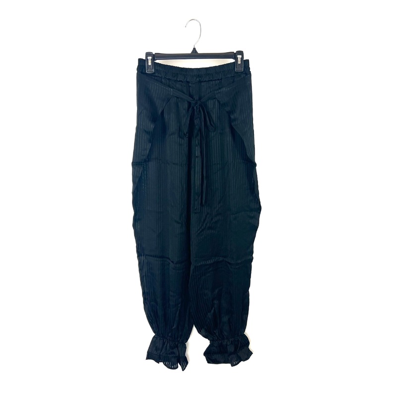 Black Striped Sheer Pants – Size 0-6 Extra Small (Size 0-2)