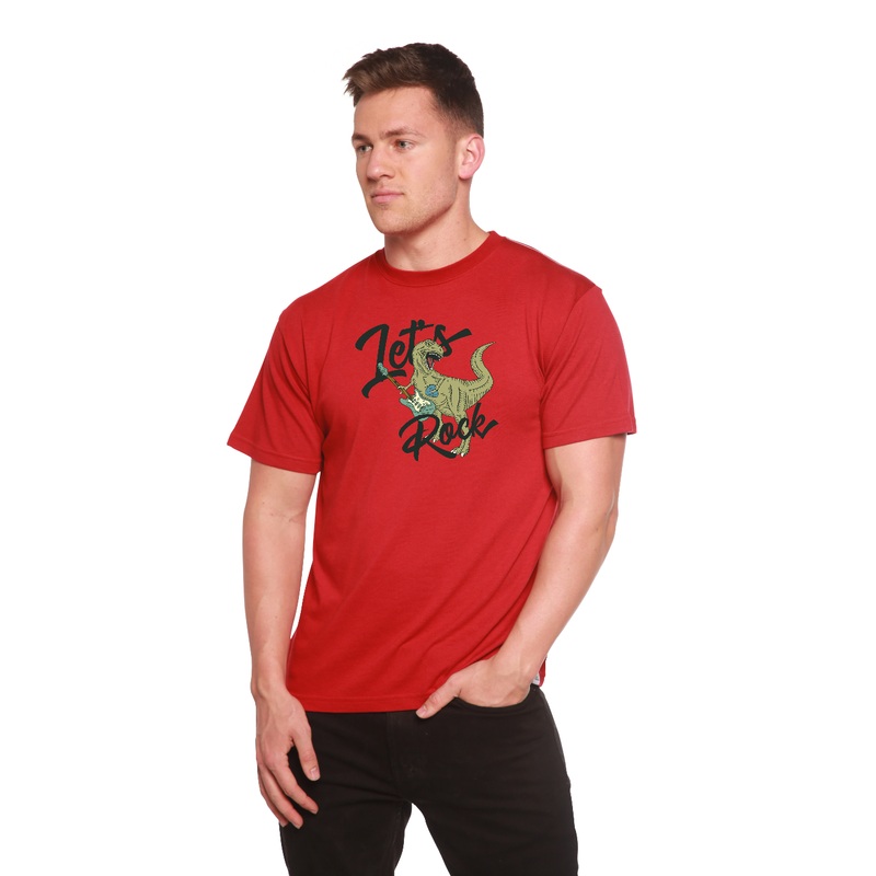 Lets Rock Men’s Bamboo Viscose/Organic Cotton Short Sleeve Graphic T-Shirt Medium Black