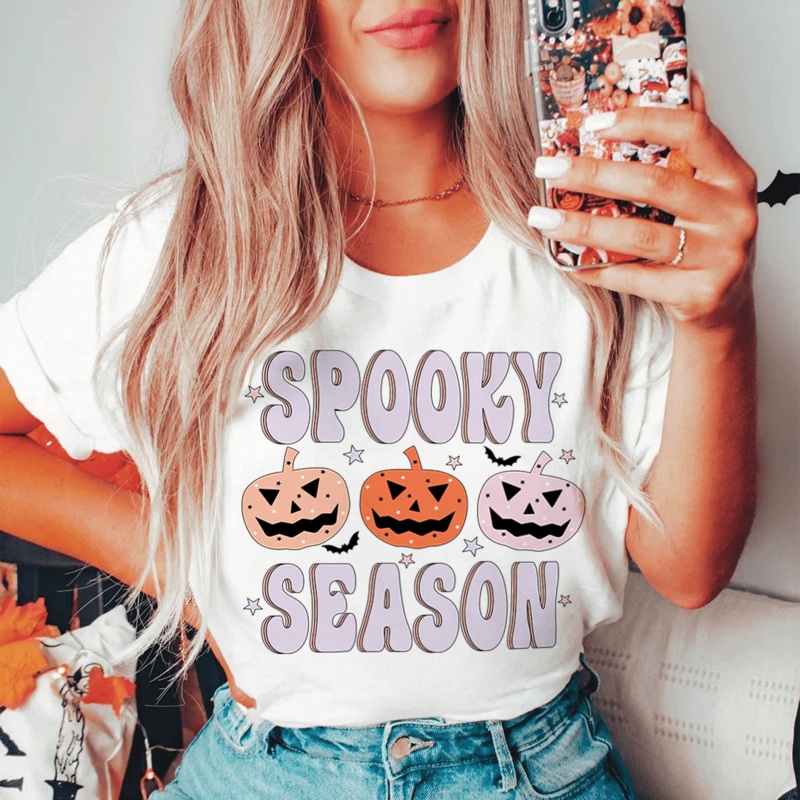 Spooky Season Pumpkins Tee Ash S