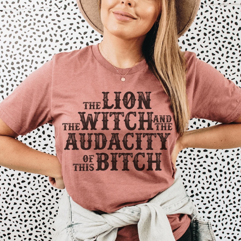 The Lion The Witch & The Audacity Of This B Tee Mauve S