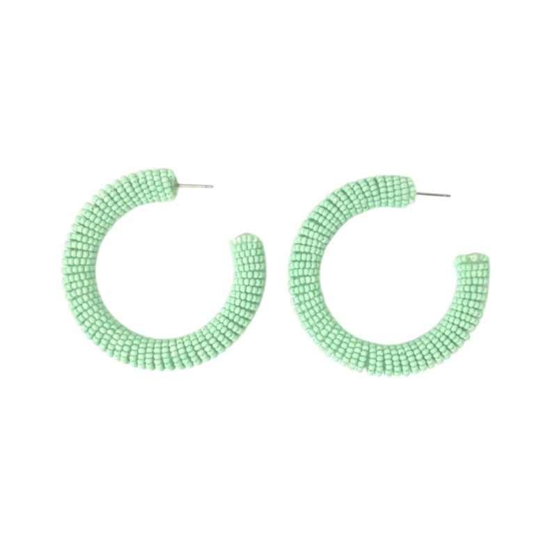 Turquoise Beaded Hoops