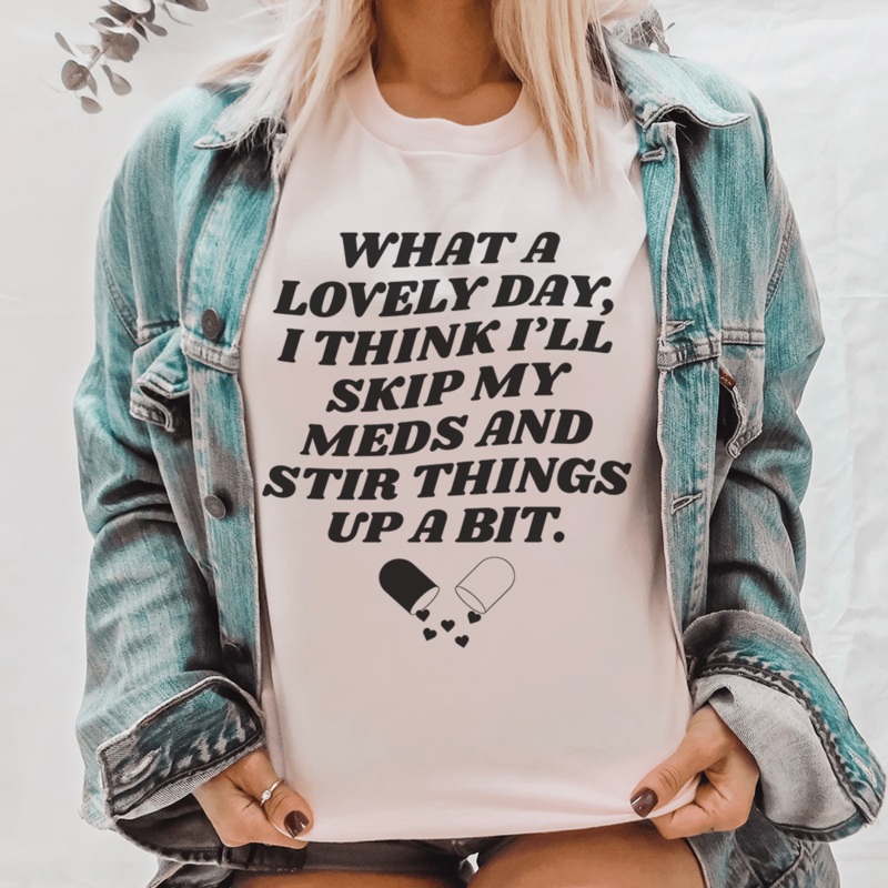 What A Lovely Day Tee Pink S