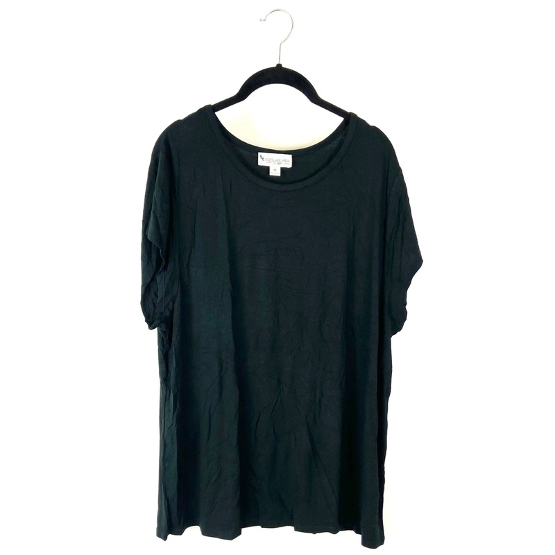Black Short Sleeve Lounge Top – 1X