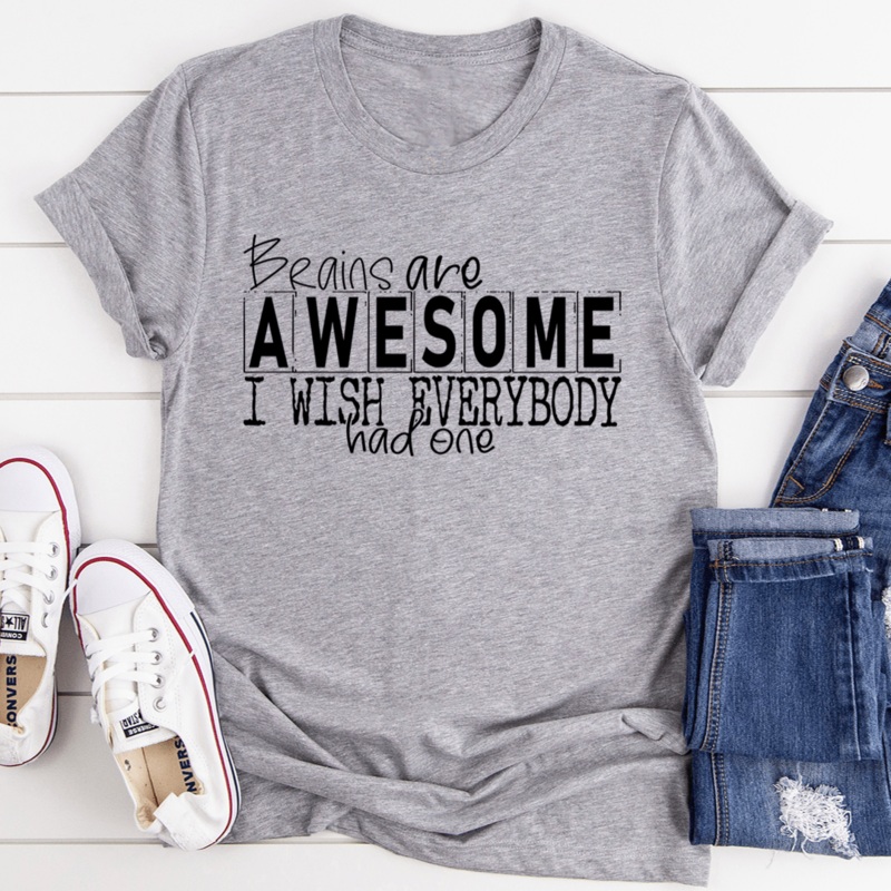 Brains Are Awesome Tee Athletic Heather S