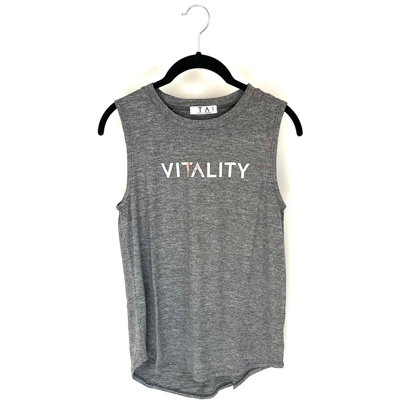 Grey and Rose Gold Vitality Ultra Soft Top – Size 2/4, 4/6 and 6/8 Extra Small (Size 2-4)
