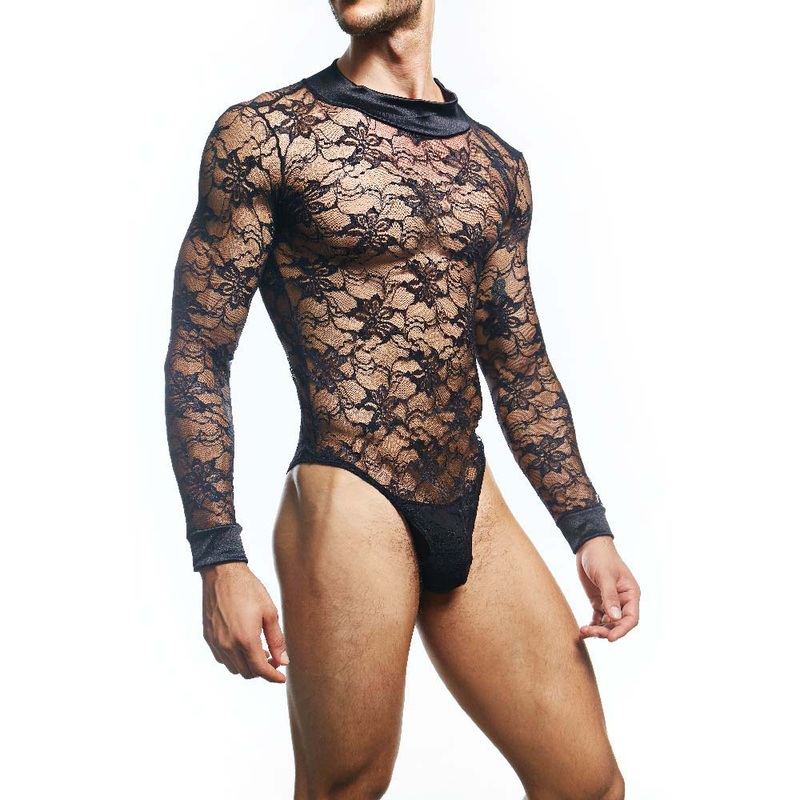 Secret Male Men’s Lingerie Sexy Bodysuit SMV008 S Black