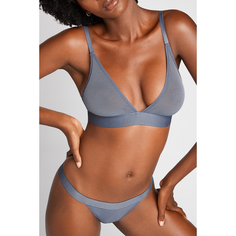 Sieve Triangle Bra in Slate 0 Slate Single