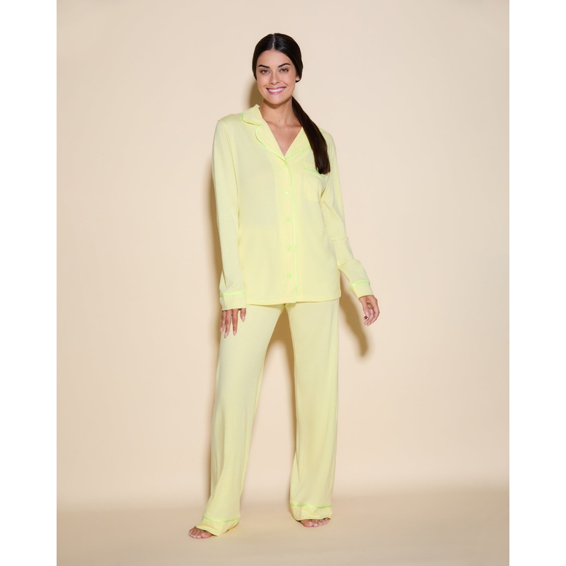 Camisa De Manga Larga Holgada Y Pantalones Mignonette/Neon Yellow XS