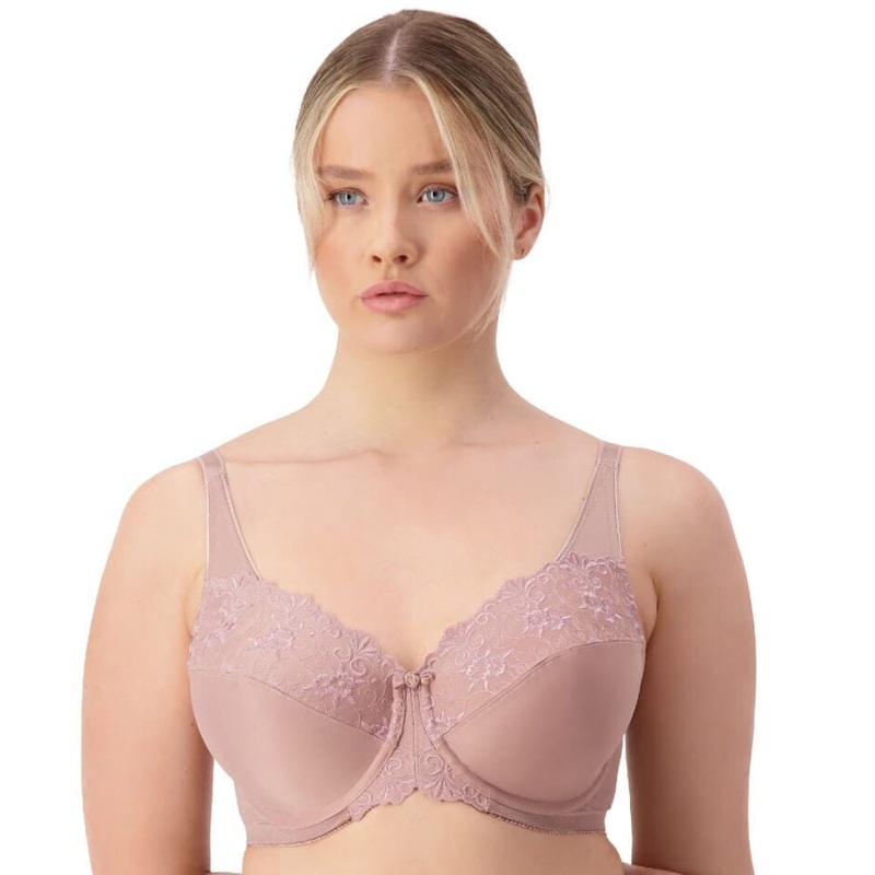 Triumph Embroidered Minimizer Bra – Chocolate Mousse 36DD