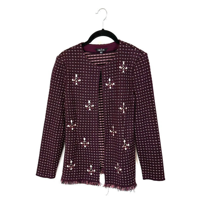 Deep Maroon And Pink Jacket – Size 0-2