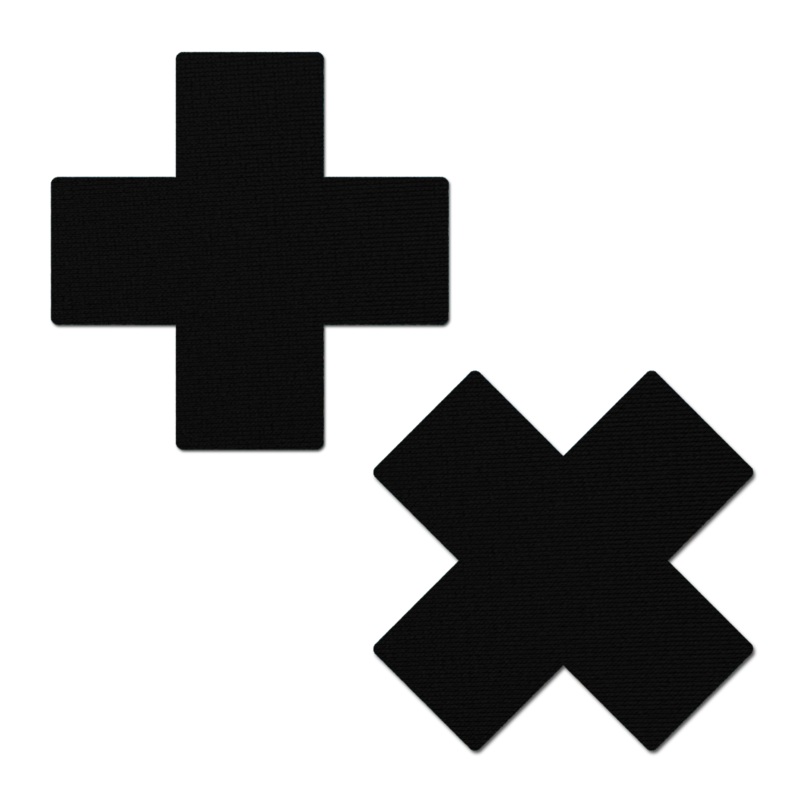 Matte Plus X Cross Nipple Pasties by Pastease Black