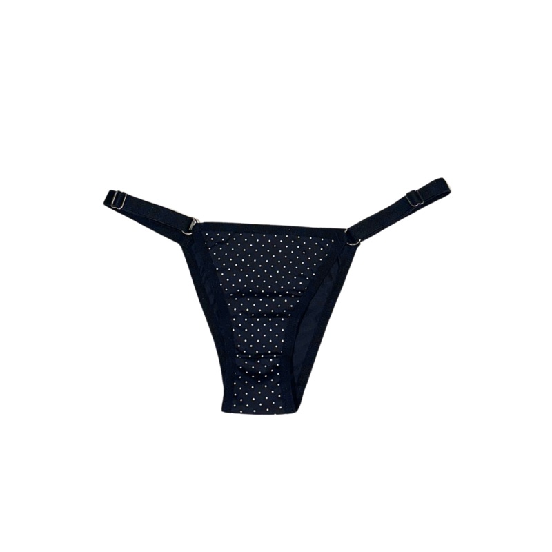 PEROLA PATTERNS Brazilian Panty S Black w/ White Polkadots