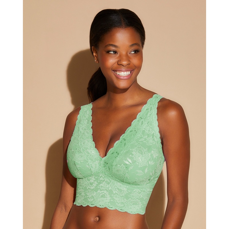 Bralette Curvy Plungie Longline Ghana Green P