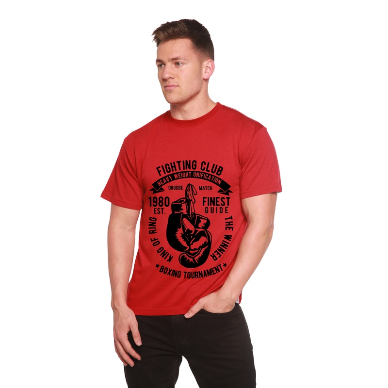 Fighting Club Men’s Bamboo Viscose/Organic Cotton Short Sleeve Graphic T-Shirt Medium Black