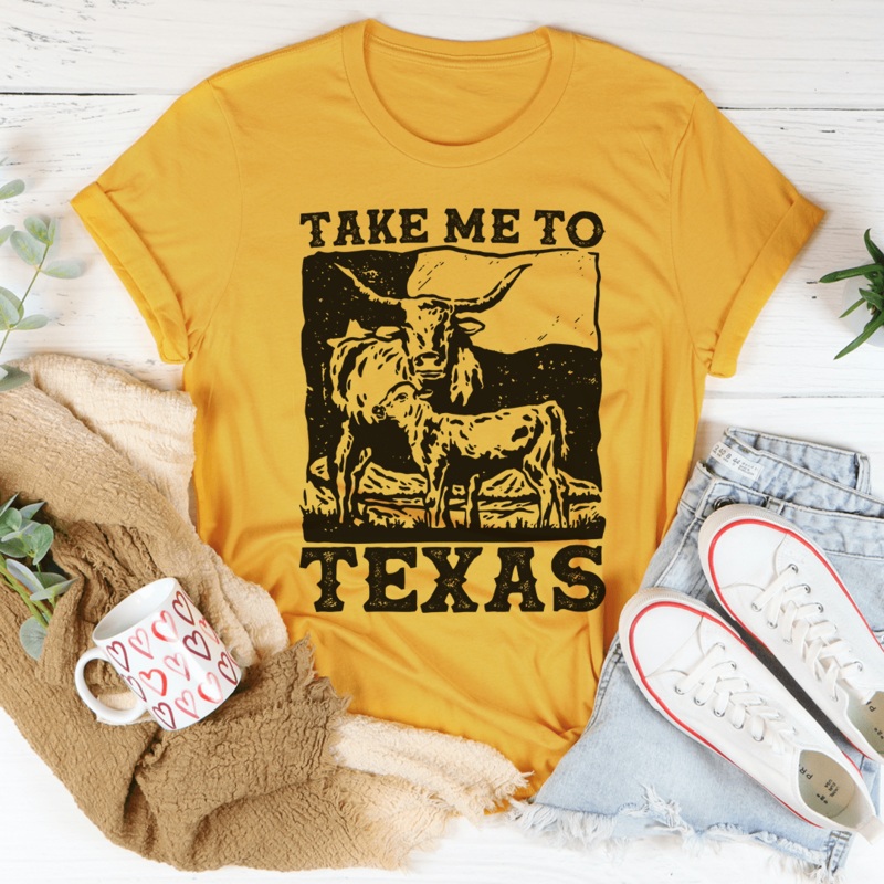 Take Me To Texas Tee Mustard S