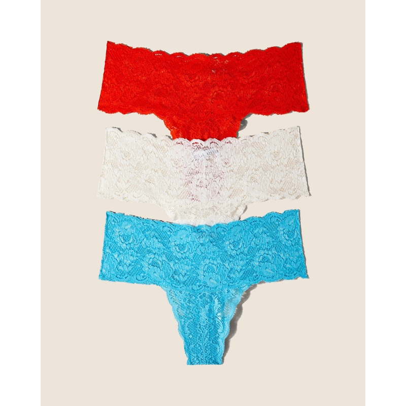 Tanga Comfie, 3Er-Pack Constance Blue Sicilian Orange White S/M