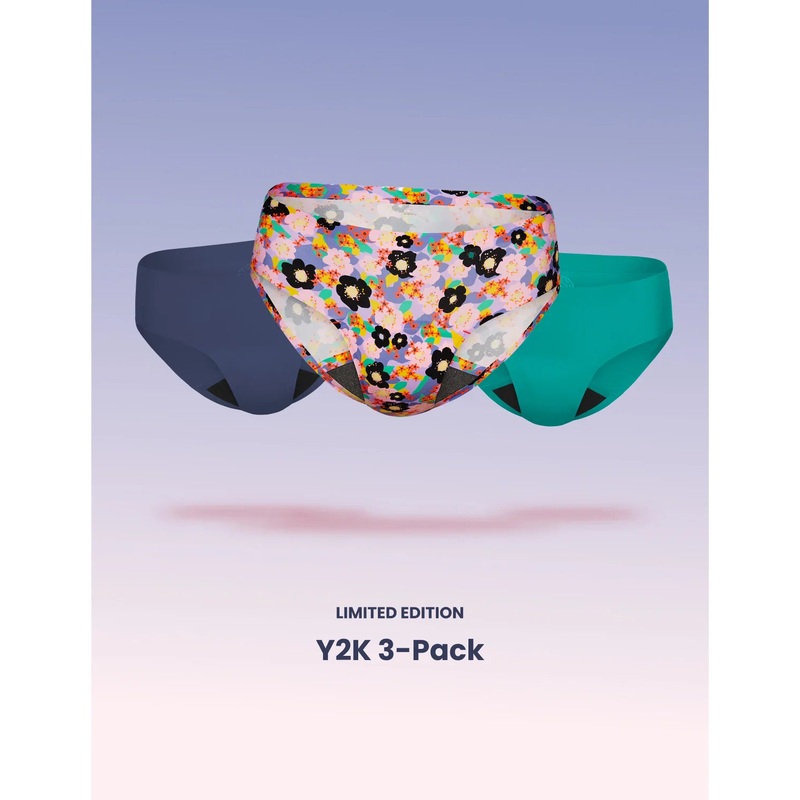 Teen Super Leakproof No-Show Bikini 3-Pack – Kit Energize/Marina/Highlight XXS