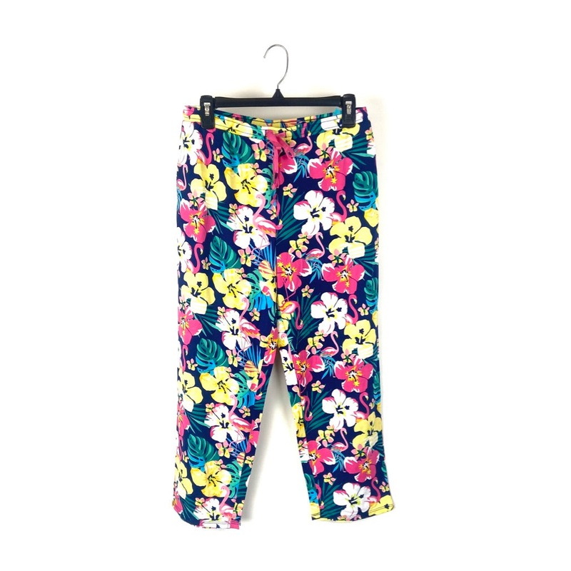 Tropical Print Cropped Wide Leg Pajama Pants – Small