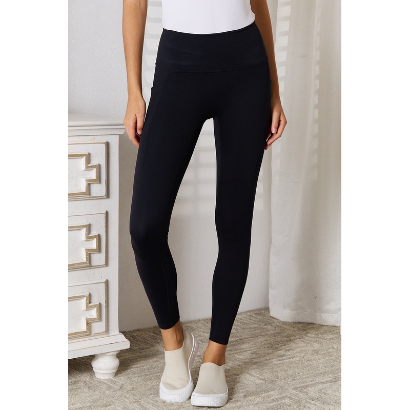Basic Bae Wide Waistband Sports Leggings Black S