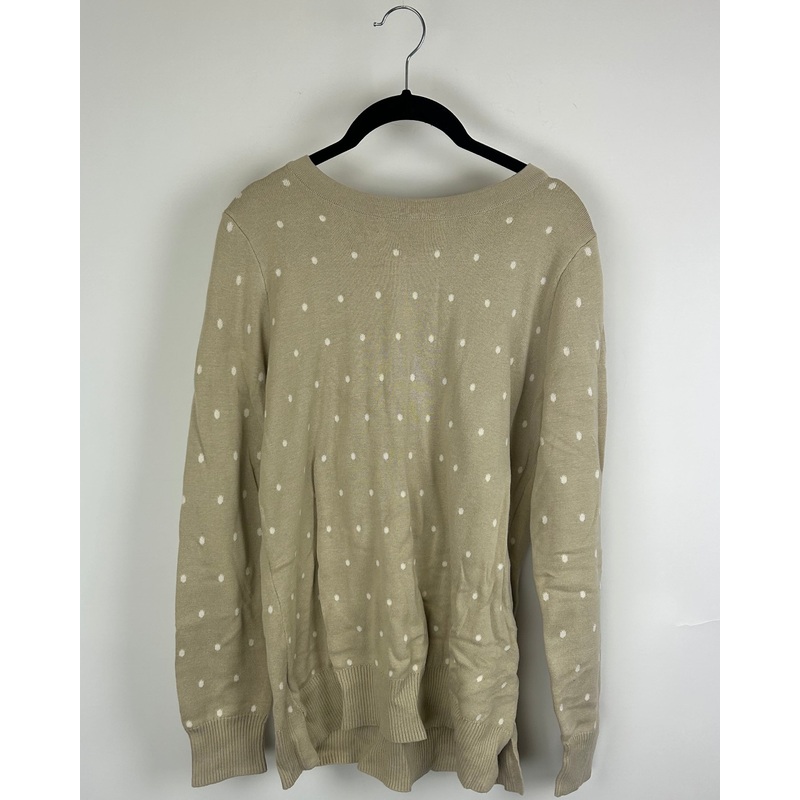 Beige Brown Polka Dot Sweater – Size 4/6