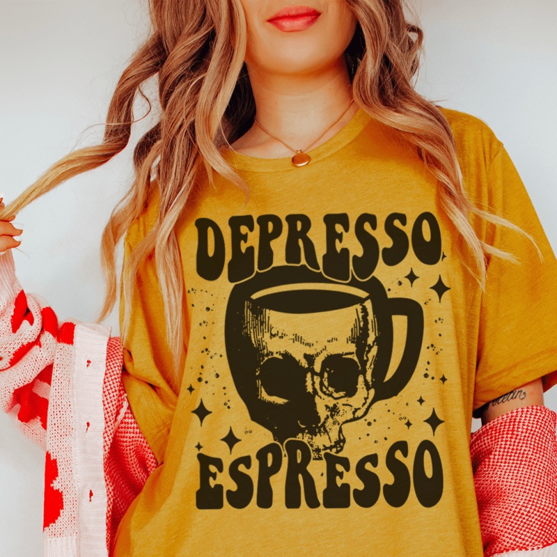 Depresso Espresso Tee Mustard S