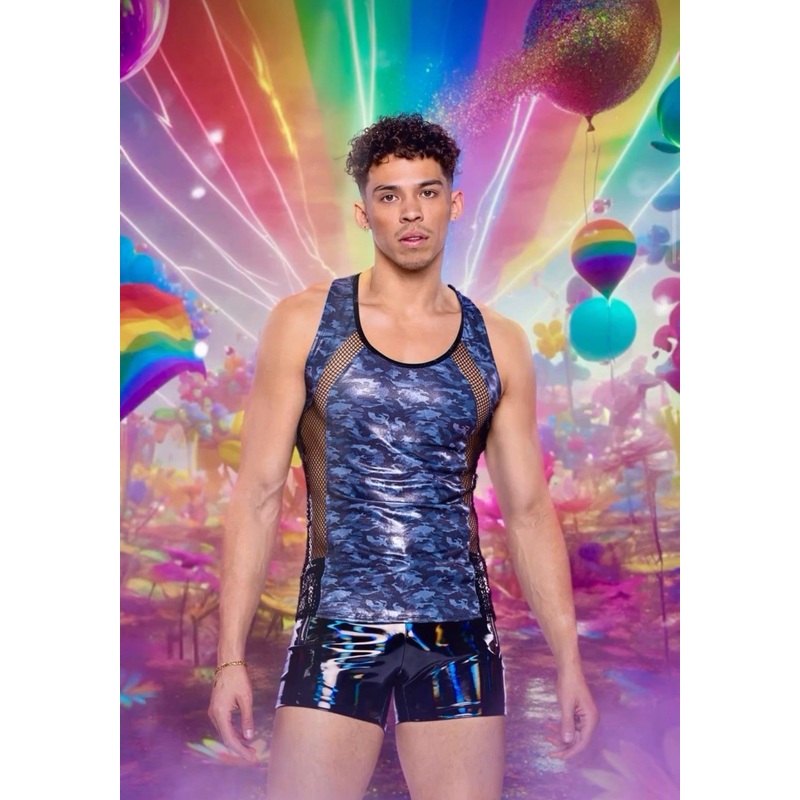 Shimmering Wilderness Tank Top Small Black/Grey