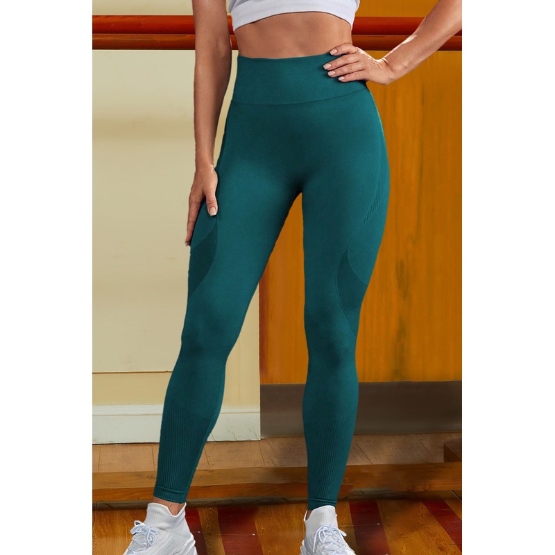 Wide Waistband Sports Leggings Teal S