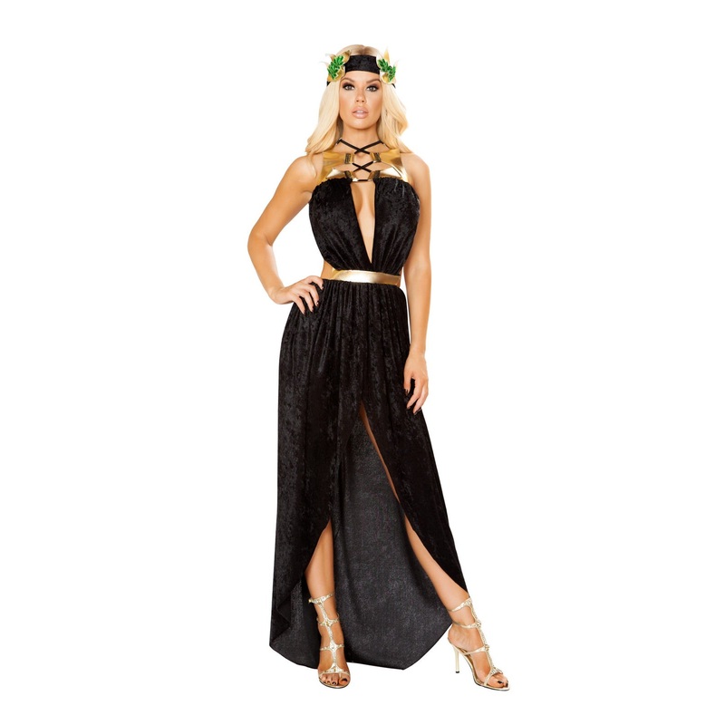 2pc Greek Goddess Small/Medium Black/Gold
