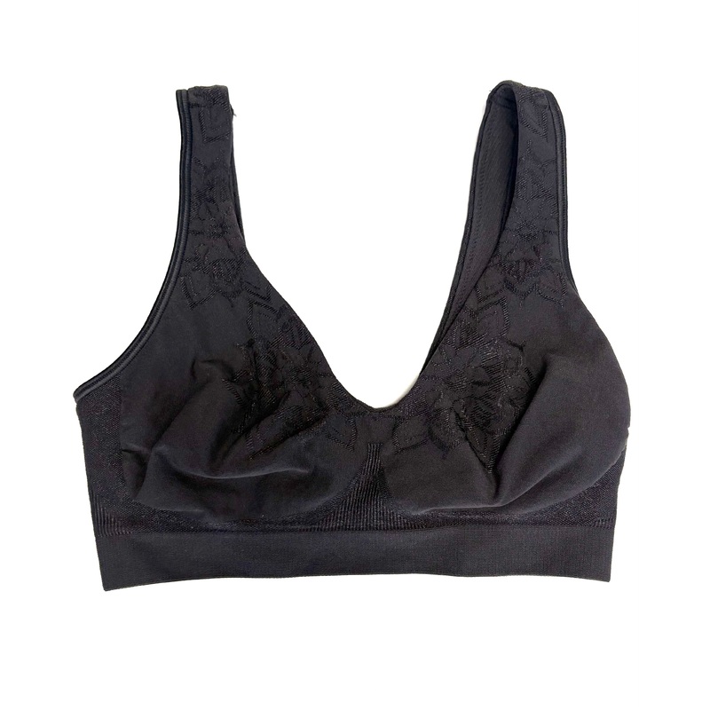 Black Deep V-neck Sports Bra – Small