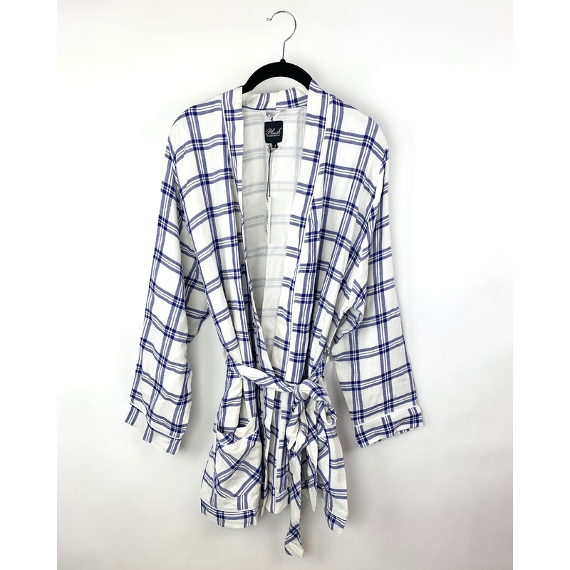Blue Plaid Robe – Small