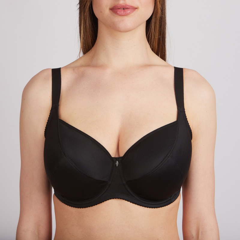 Bra Milavitsa 105910 – Underwired, Triple-Cup, Fixed Straps 70G Black