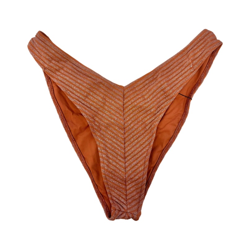 Metallic Brown High Cut And Cheeky Bikini Bottom – M, XL, XXL Medium (Size 6)