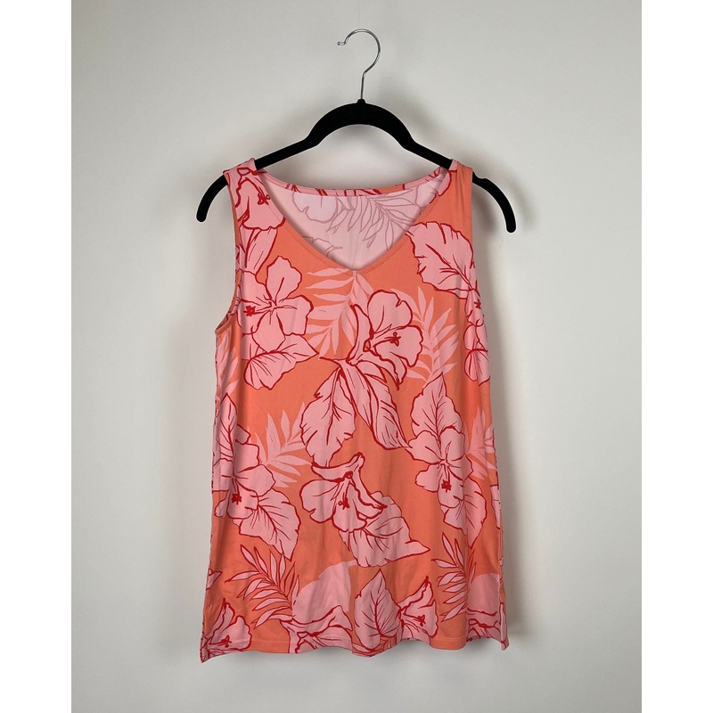 Peach and Pink Floral Tank Top – Size 4-6