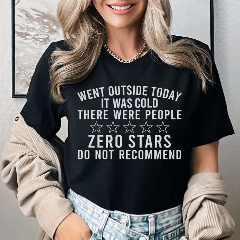 Went Outside Today Tee Black Heather S