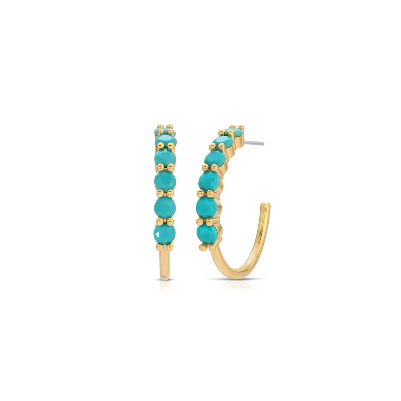 Alexandria Turquoise Midi Hoop Turquoise O/S