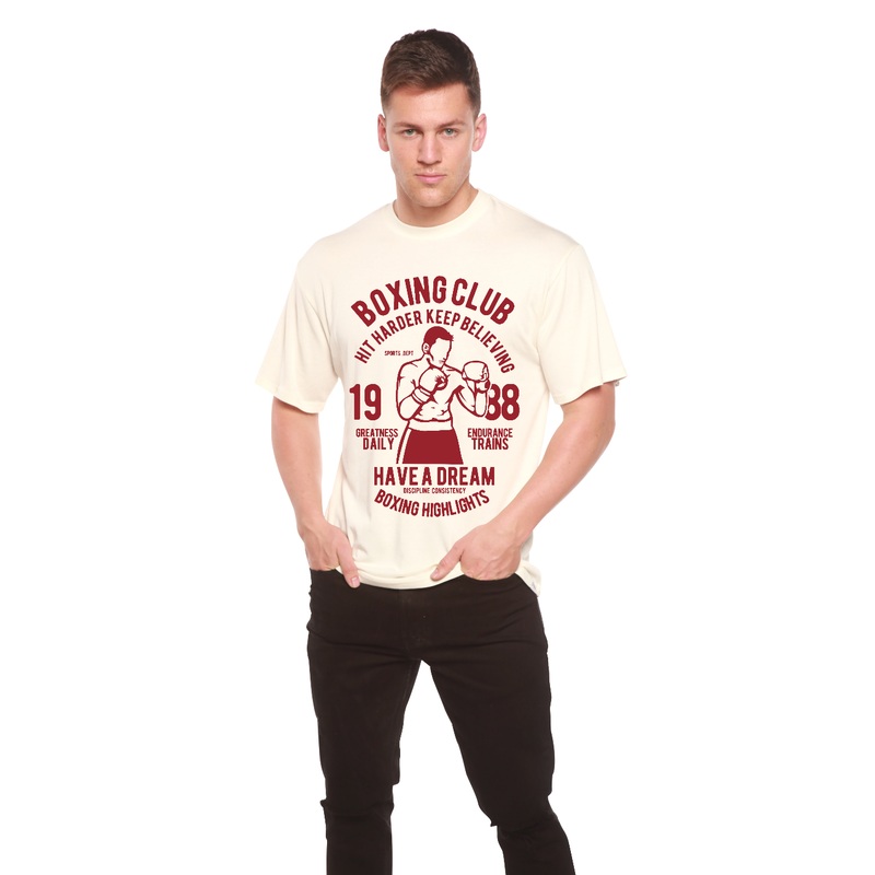 Boxing Club Men’s Bamboo Viscose/Organic Cotton Short Sleeve Graphic T-Shirt Medium Black
