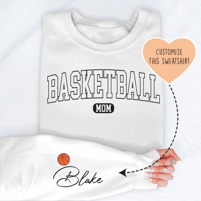 Custom Basketball Mom Sweatshirt Light Pink S