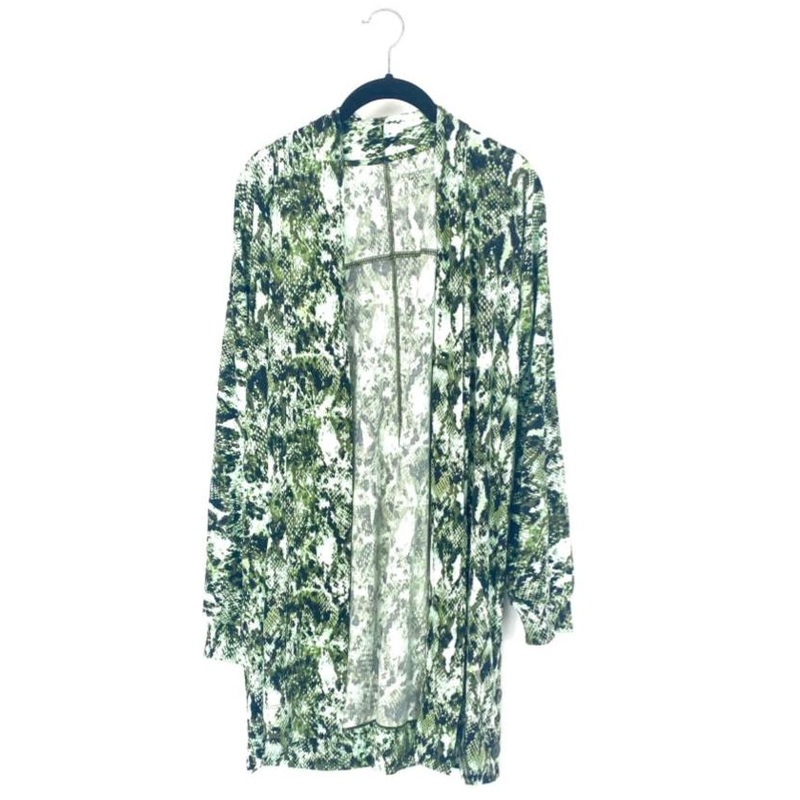 Green And Black Abstract Cardigan – Small/Medium