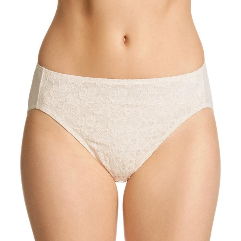 Jockey No Ride Up Microfibre and Lace Hi Brief – Cream S