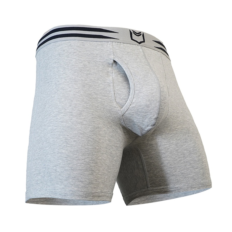 SHEATH 4.0 Cotton Men’s Dual Pouch Boxer Brief HEATHER GRAY XS 24-26″