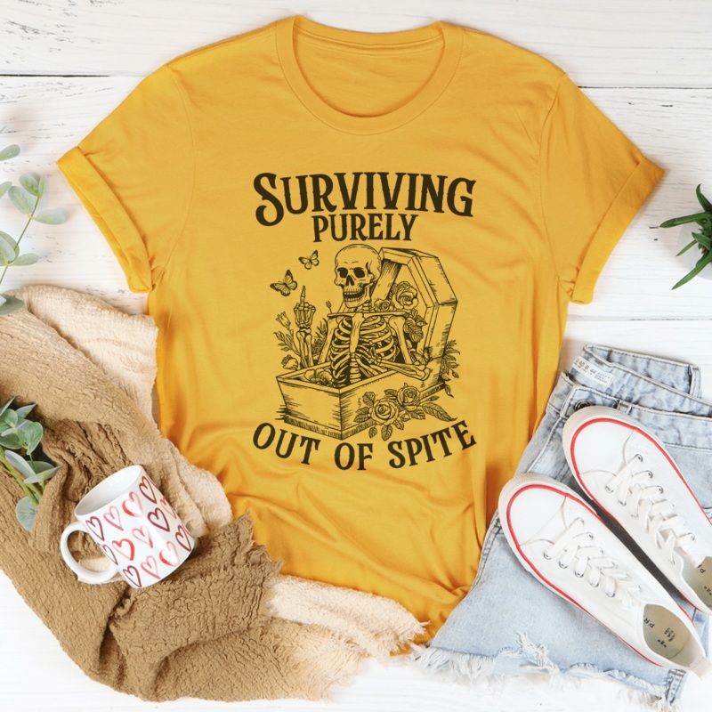 Surviving Purely Out Of Spite Tee Black Heather S