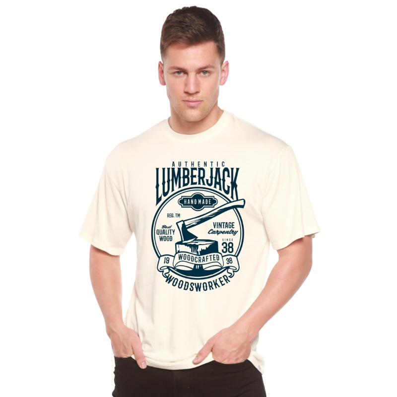Authentic Lumberjack Men’s Bamboo Viscose/Organic Cotton Short Sleeve Graphic T-Shirt Medium Black