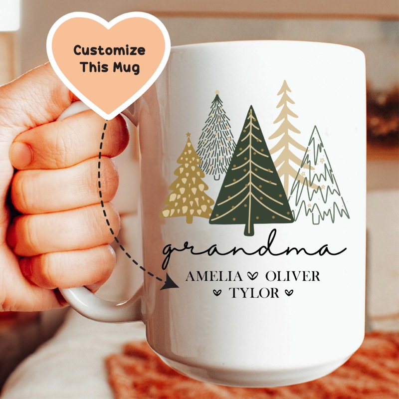 Custom Grandma Christmas mug White 15 oz