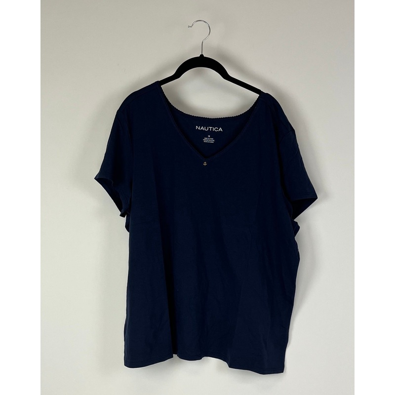 Navy Blue Anchor Pattern Pajama Set – Small and 1X Small