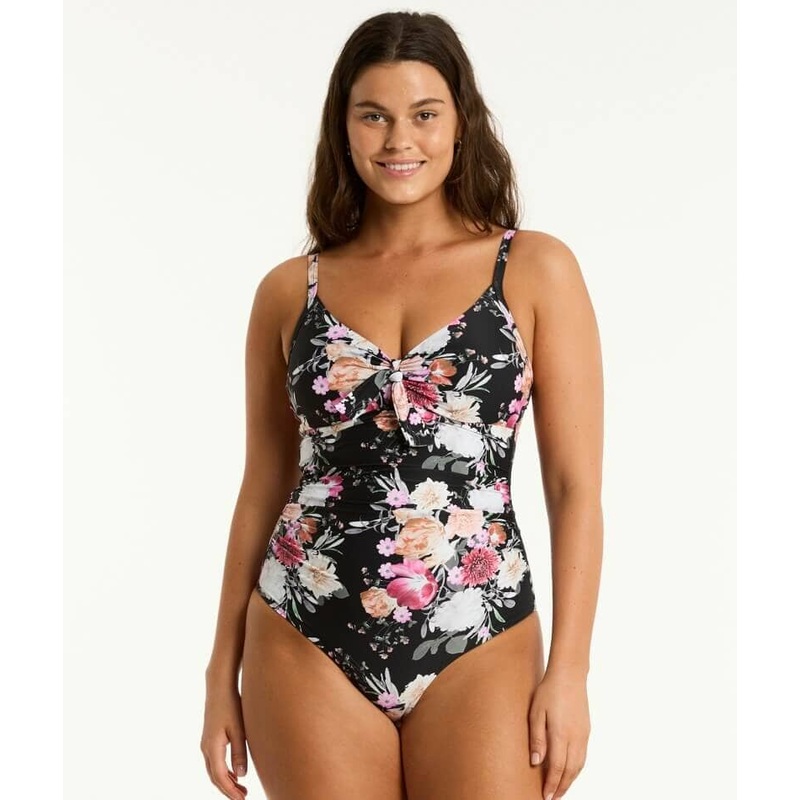 Sea Level Belle Tie Front DD-E Cup One Piece Swimsuit – Black 4